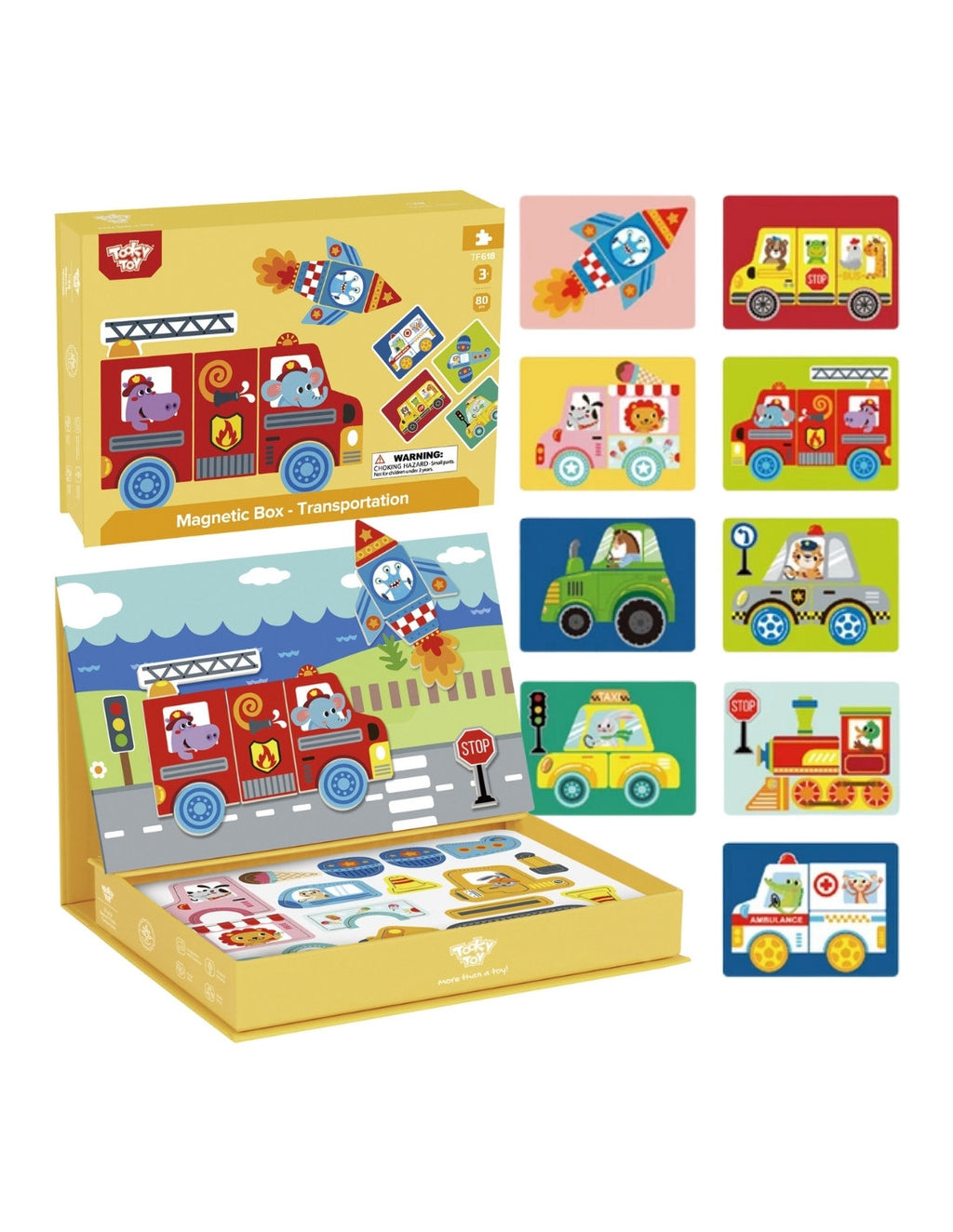 Magnētiskā montessori puzles kaste "Auto"