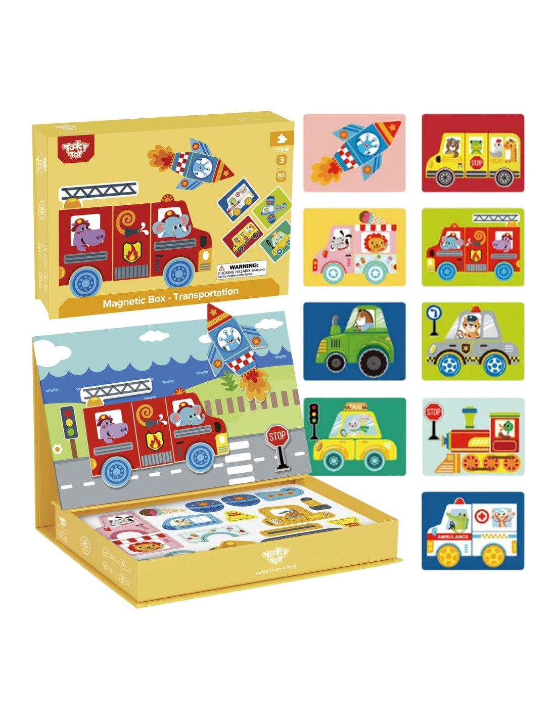 Magnētiskā montessori puzles kaste "Auto"