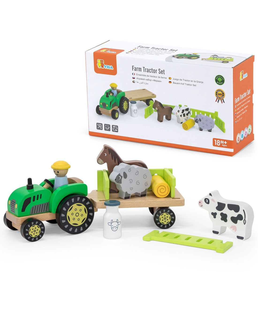 Koka traktors ar dzīvniekiem
